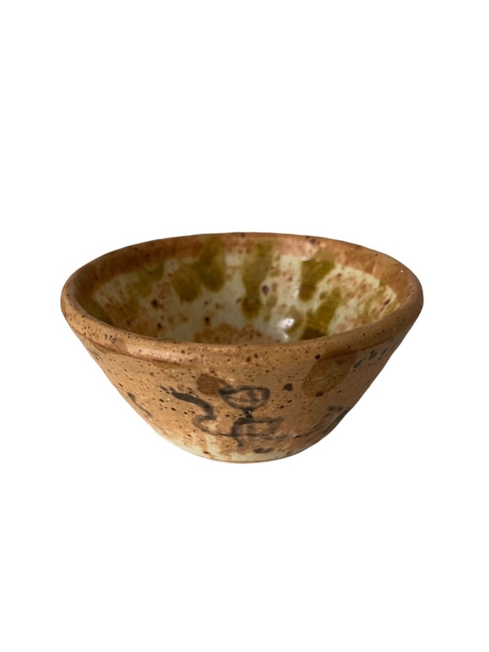 Vintage Handmade Art Pottery Small Bowl Signed Unknown Artist